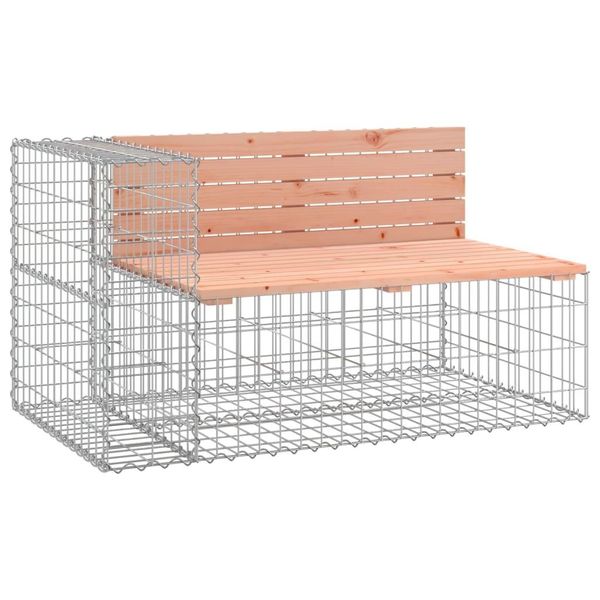 Panchina Da Giardino In Gabbione 122X71X65,5 Cm In Legno Massiccio Di Abete Douglas-image