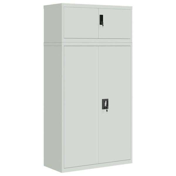Vidaxl Armadio Per Archiviazione Grigio Chiaro 90X40X180 Cm Acciaio-image