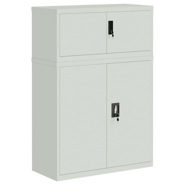 Vidaxl Armadio Per Archiviazione Grigio Chiaro 90X40X130 Cm Acciaio-image