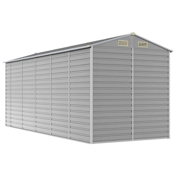 Vidaxl Casetta Da Giardino Grigio Chiaro 191X470X198 Cm Acciaio Zincato-image
