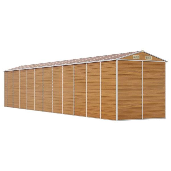 Vidaxl Casetta Da Giardino Marrone Chiaro 191X980X198 Cm Acciaio Zincato-image