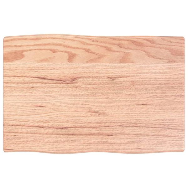 Piano Del Tavolo 60X40X2 Cm Rovere Massiccio Trattato Bordo Albero-image