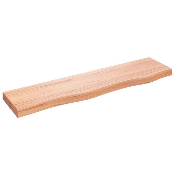 Vidaxl Mensola A Muro Marrone Chiaro 80X20X4 Cm In Legno Massiccio Di Rovere Trattato-image