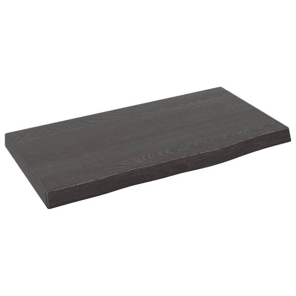 Mensola A Muro Marrone Scuro 40X20X2 Cm In Legno Massiccio Trattato Con Rovere-image