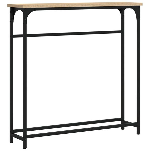 Tavolo Consolle Rovere Sonoma 75X19,5X75 Cm Materiale A Base Di Legno-image