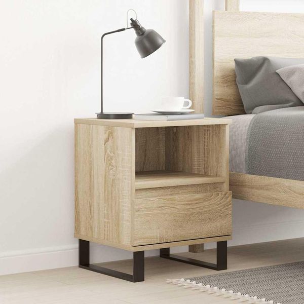 Vidaxl Comodino Rovere Sonoma 40X35X50 Cm Materiale A Base Di Legno-image