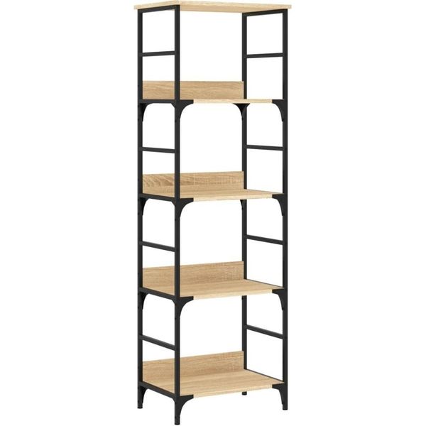 Libreria In Rovere Sonoma 50X33X153 Cm Materiale A Base Di Legno-image