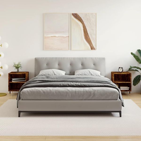 Vidaxl Comodini 2 Pz. Rovere Fumé 40X30X50 Cm Materiale A Base Di Legno-image