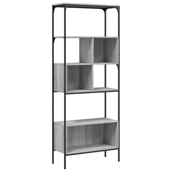 Libreria 5 Ripiani Grigio Sonoma 76X33X188,5 Cm Materiale A Base Di Legno-image
