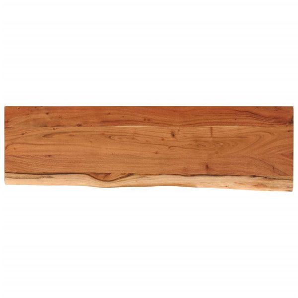 Mensola A Muro 60X20X2,5 Cm Rettangolare In Legno Massiccio Di Acacia Bordo Albero-image