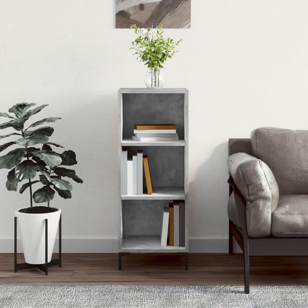 Vidaxl Credenza Grigio Cemento 34,5X32,5X90 Cm Materiale A Base Di Legno-image