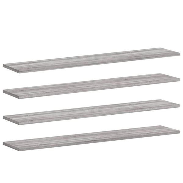 Mensole A Muro 4 Pz. Grigio Sonoma 100X20X1,5 Cm Materiale A Base Di Legno-image