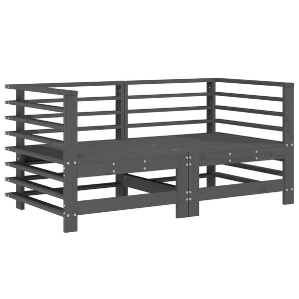 Divani Da Giardino Angolari 2 Pz. Legno Di Pino Massiccio Grigio-image
