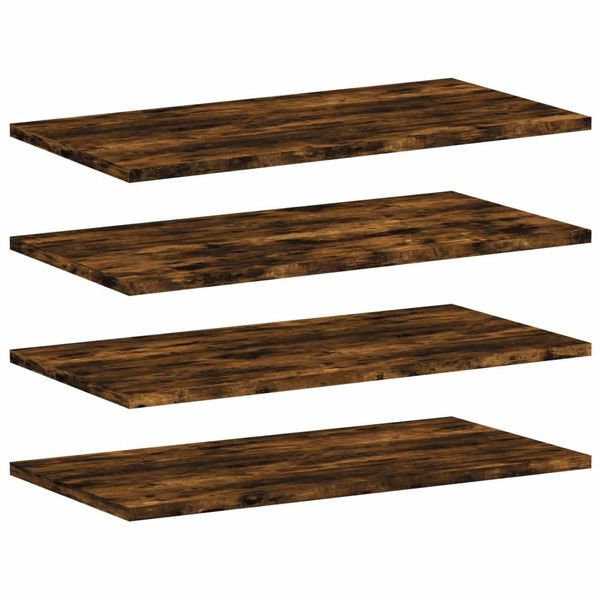 Mensole A Muro 4 Pz. Rovere Fumé 60X30X1,5 Cm Materiale A Base Di Legno-image