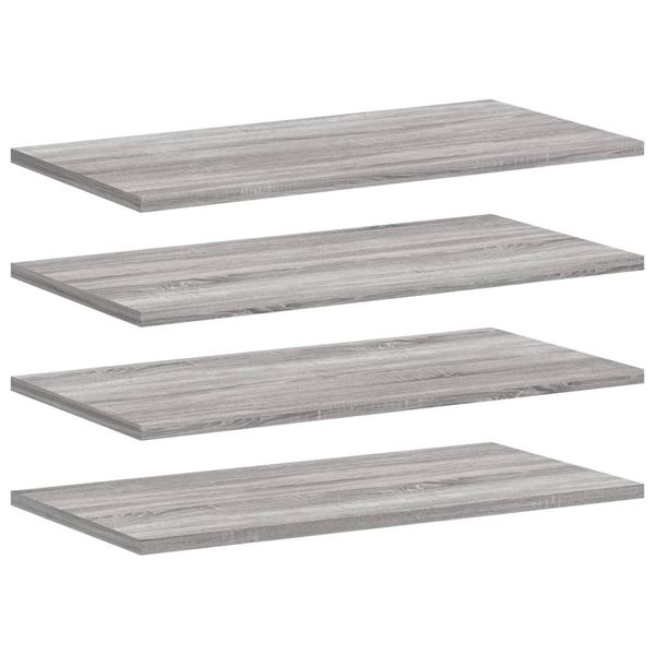 Mensole A Muro 4 Pz. Grigio Sonoma 60X20X1,5 Cm Materiale A Base Di Legno-image