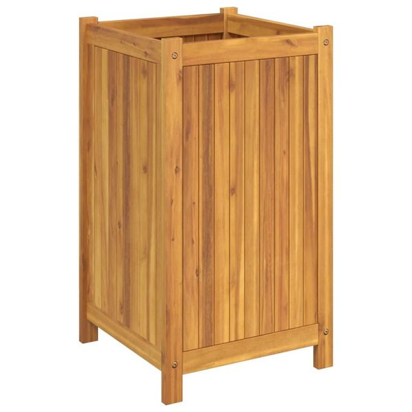 Vidaxl Fioriera Con Inserto 42X42X75 Cm In Legno Massiccio Di Acacia-image