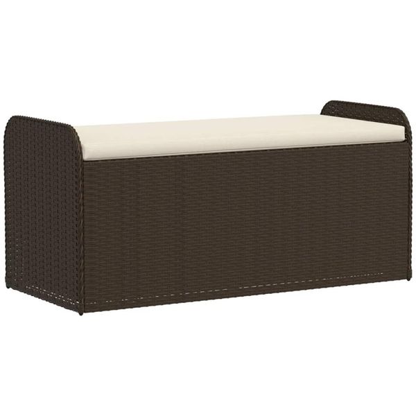 Syfax™ Cassapanca Con Cuscino Marrone 115X51X52 Cm In Polyrattan-image