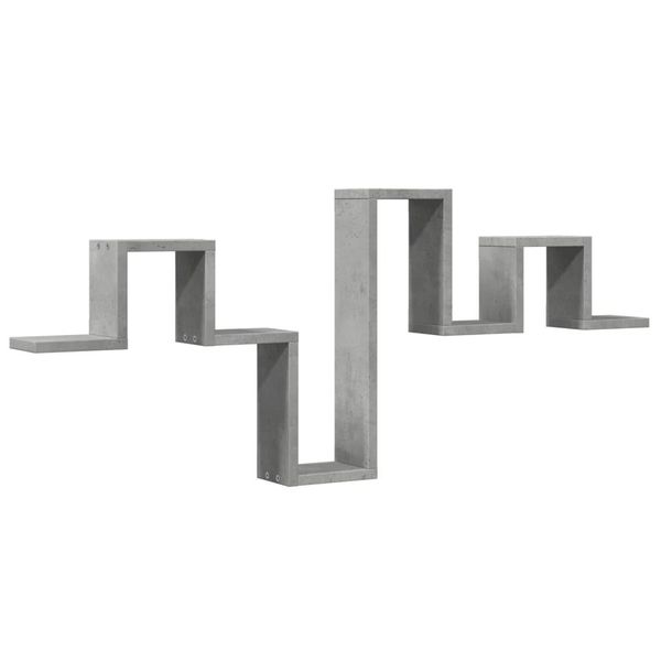 Vidaxl Scaffale A Muro Grigio Cemento 104,5X10X43 Cm Materiale A Base Di Legno-image