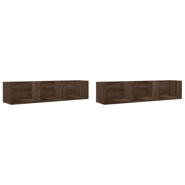 Vidaxl Armadi A Muro 2 Pz. Aspetto Rovere 75X18X16,5 Cm Materiale A Base Di Legno-image