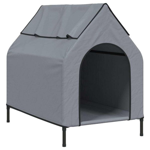 Vidaxl Cuccia Per Cani In Tessuto Oxford Grigio Chiaro E Acciaio-image