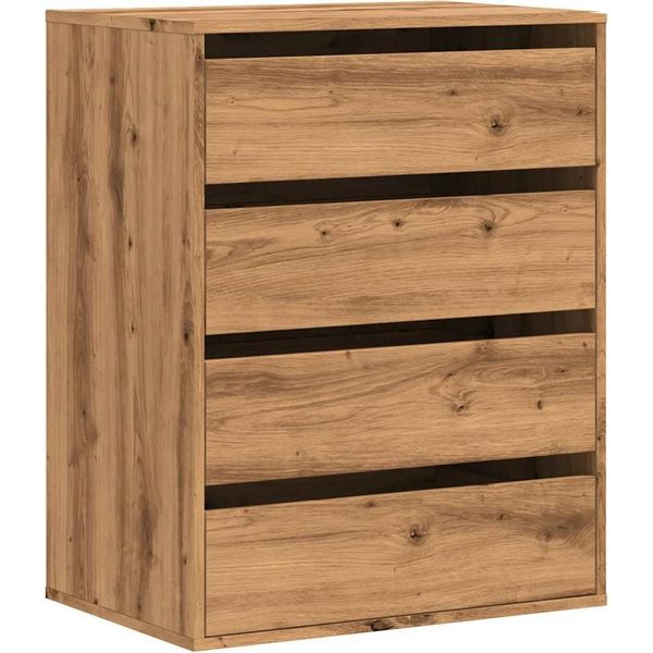 Vidaxl Cassettiera In Rovere Artisan 60X41X76 Cm Materiale A Base Di Legno-image