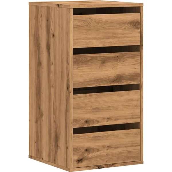 Vidaxl Cassettiera In Rovere Artisan 40X41X76 Cm Materiale A Base Di Legno-image