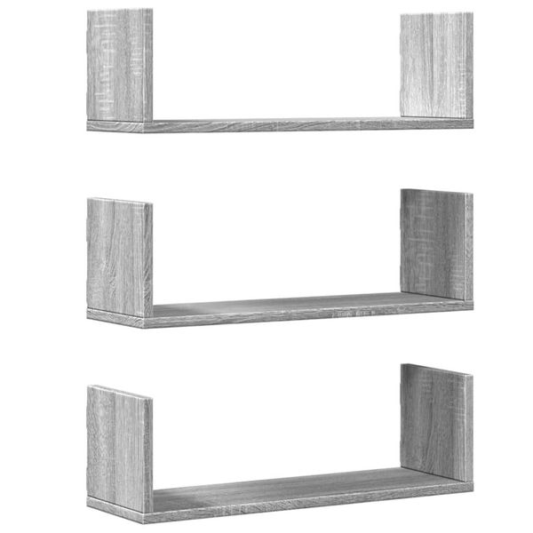 Syfax™ Mensole A Parete 2Pz Grigio Sonoma 58X18X18 Cm In Truciolato-image