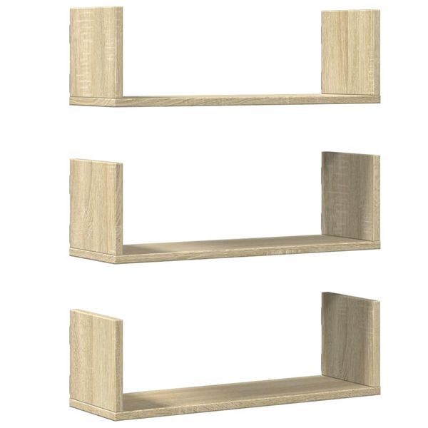 Syfax™ Mensole Parete 2Pz Rovere Sonoma 58X18X18 Cm In Truciolato-image