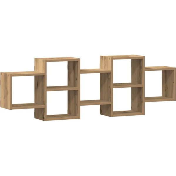 Vidaxl Scaffale A Muro Rovere Artigianale 129X18X42 Cm Materiale A Base Di Legno-image