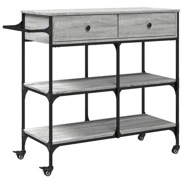 Carrello Da Cucina Grey Sonoma 105X42X95 Cm Materiale A Base Di Legno-image