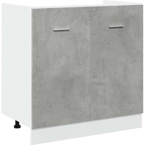 Vidaxl Base Lavello Lyon Concrete Grey 80X46X81,5 Cm Materiale A Base Di Legno-image