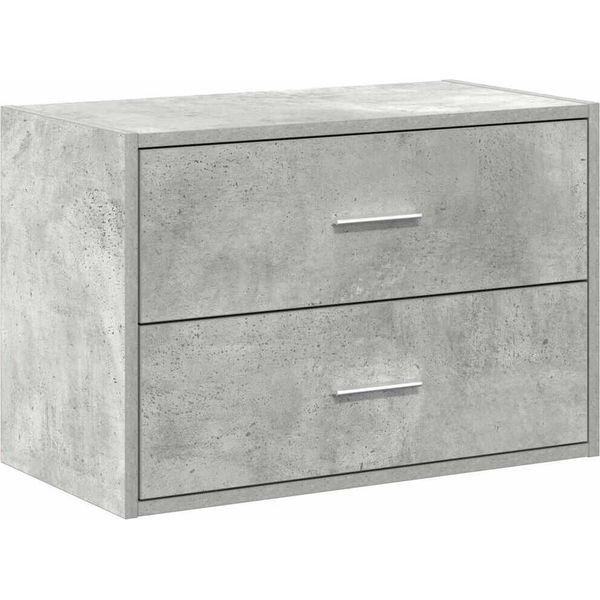 Vidaxl Armadio Con 2 Cassetti Grigio Cemento 60X31X40 Cm Materiale A Base Di Legno-image