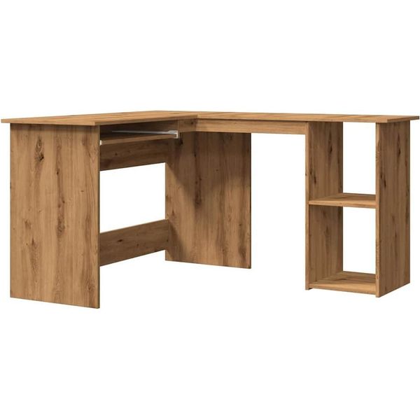 Vidaxl Scrivania Ad Angolo In Rovere Artisan 120X140X75 Cm Materiale A Base Di Legno-image
