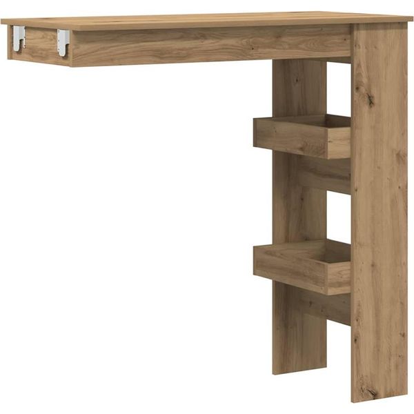Vidaxl Tavolo Bar A Parete Rovere Artigianale 102X45X103,5 Cm Materiale A Base Di Legno-image