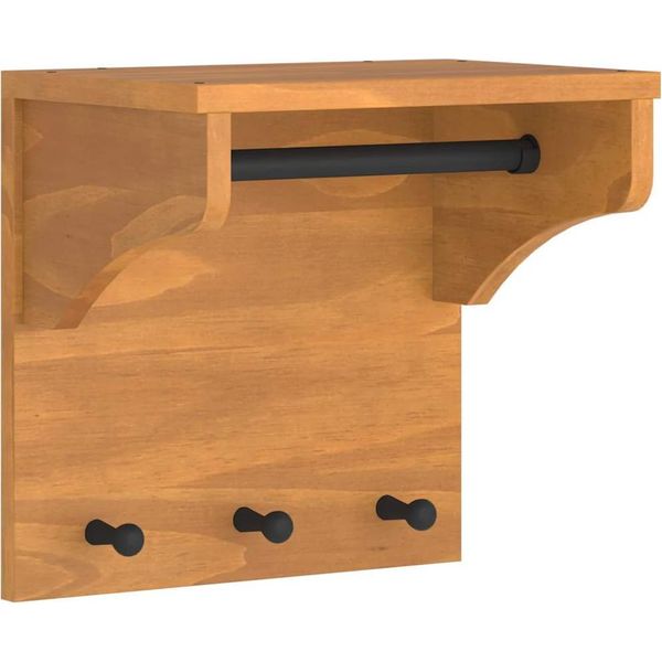 Vidaxl Appendiabiti Da Parete Sandnes 43X30X42 Cm In Legno Di Pino Massiccio-image