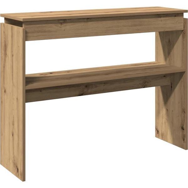 Vidaxl Tavolo Consolle Rovere Artigianale 102X30X80 Cm Materiale A Base Di Legno-image