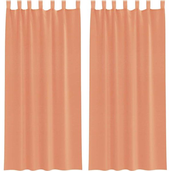 Vidaxl Tende In Voile Con Passanti 2 Pz. Rosso Terracotta 140X245 Cm-image