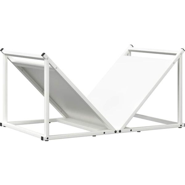 Vidaxl Porta Legna Bianco 70X43X34,5 Cm Acciaio Laminato A Freddo-image