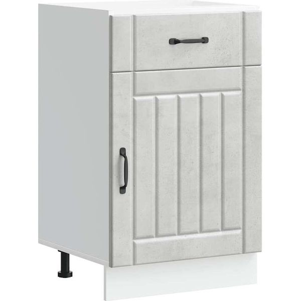 Vidaxl Base Da Cucina Lucca Cemento Grigio Materiale A Base Di Legno-image