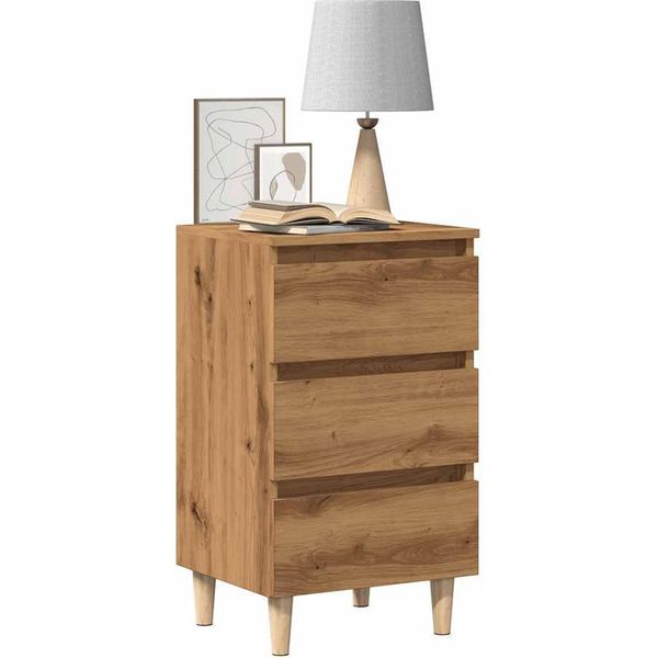 Vidaxl Comodino Rovere Artisan 40X35X69 Cm Materiale A Base Di Legno-image