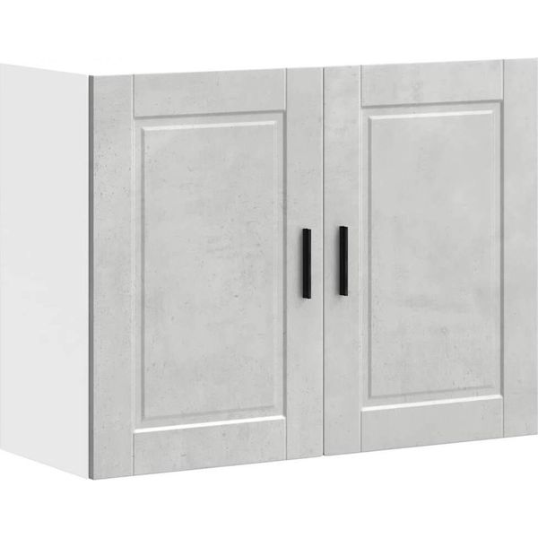 Vidaxl Parete Attrezzata Per Cucina Porto Cemento Grigio Materiale Legno-image