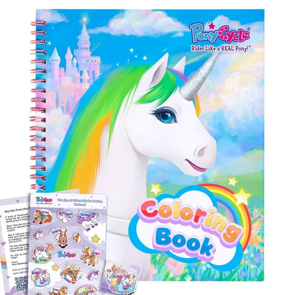 Libro Da Colorare Ufficiale Ponycycle® - Include 1 Foglio Di Adesivi E 10 Adesivi Individuali-image
