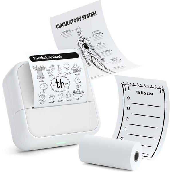 Inf Stampante Termica Bluetooth 58Mm - Etichettatrice Portatile Per Ios E Android Bianco-image