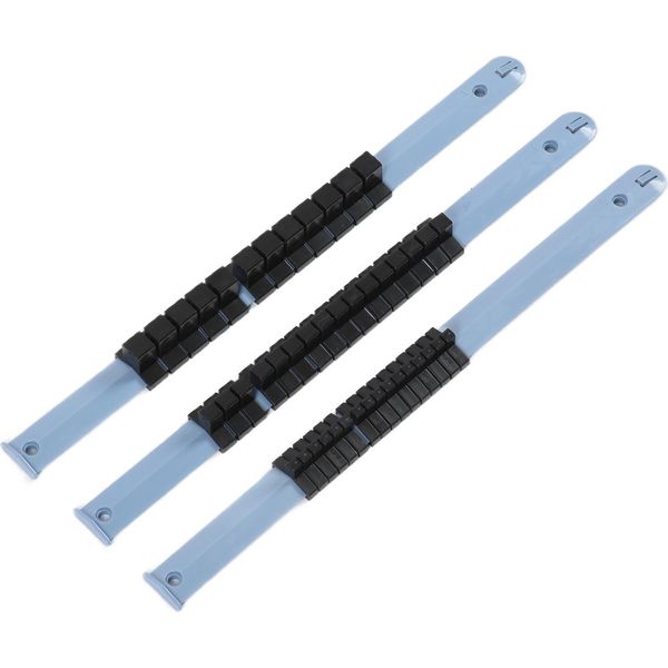 3Pcs Abs Socket Organizer Multipurpose Socket Holder Rail Rack 1/4In 3/8In 1/2In Strumenti Di Riparazione-image