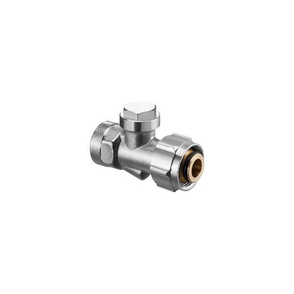 Oventrop Absperrverschraubung Combi 3 G 3/4 ÜMxrp 1/2 Ig, Messing Vernickelt (1016166)-image