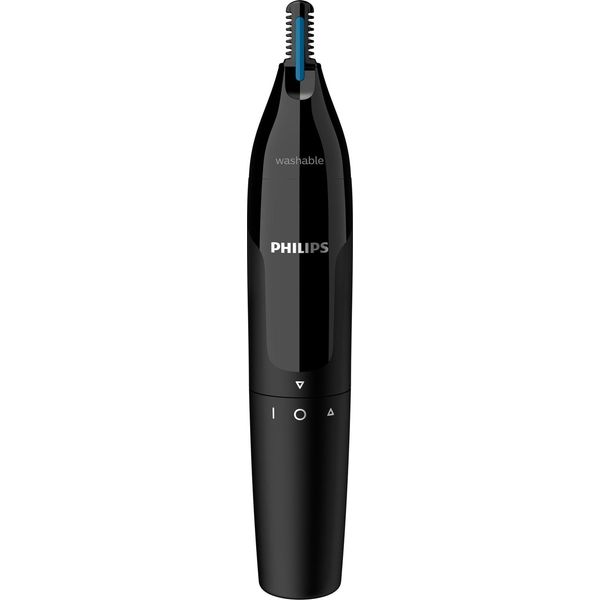 Philips Norelco Nosetrimmer Serie 1000 Trimmer Per Naso Serie 1000 NT1650/16 Trimmer Per Naso E Orecchie, Nero, Cilindro, Naso, Batteria Ricaricabile, Aa, Alcalina-image