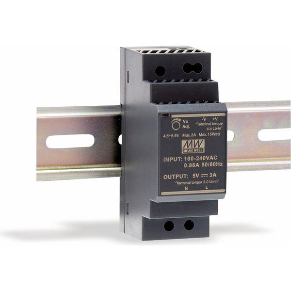 Alimentatore Switching Per Guida Din Mean Well HDR-30-5, 5 V-/3 A-image