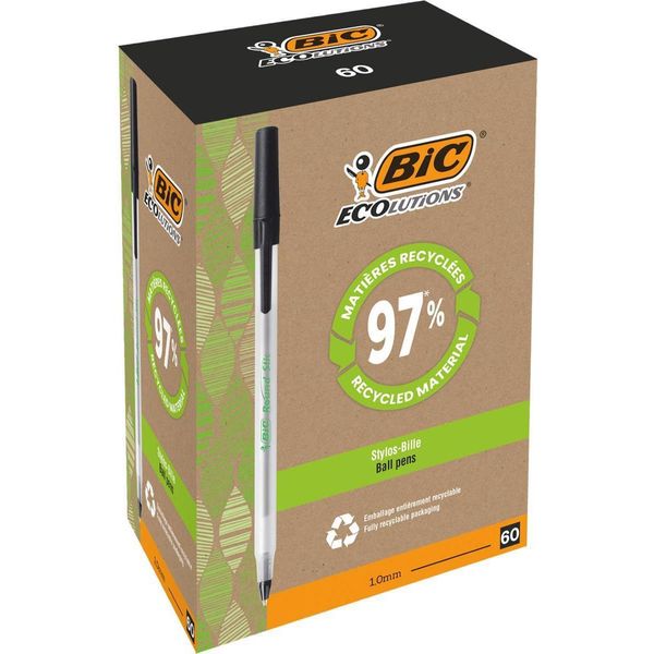 Bic Biros Ecolutions Round Stic 8932393 Bw 60 Pz./Confezione.-image