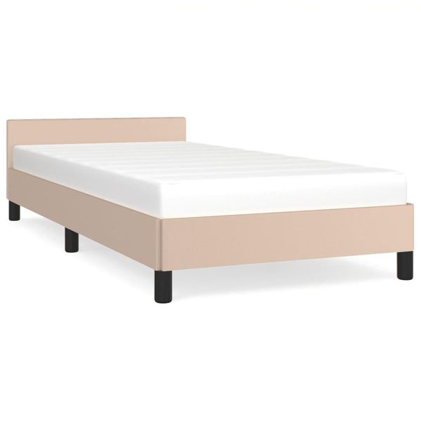 Vidaxl Struttura Letto Con Testiera Senza Materasso Cappuccino 90X190 Cm-image
