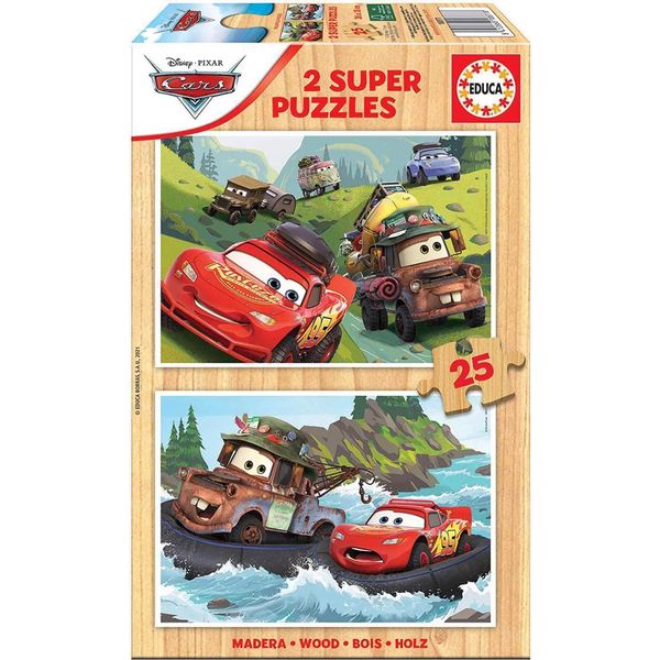 Educa Puzzle Di Legno Auto 2X25 Pezzi-image